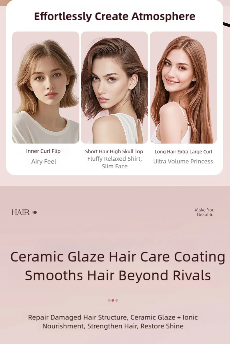 TINSOL Negativ-Ionen-Heißluftbürste Professionelles Styling-Tool Multifunktionale Beheizte Locken- und Glättungsbürste – Detail 4