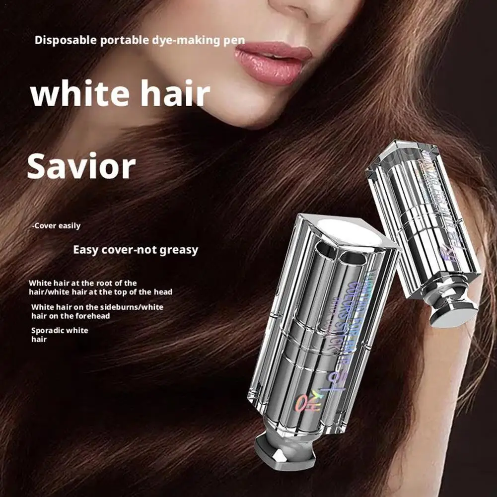 

1pcs Hair Coloring Dye Pen Root Touch Up Black Brown Hair Color Stick Disposable Dye Cream Brush Lipstick Accessories