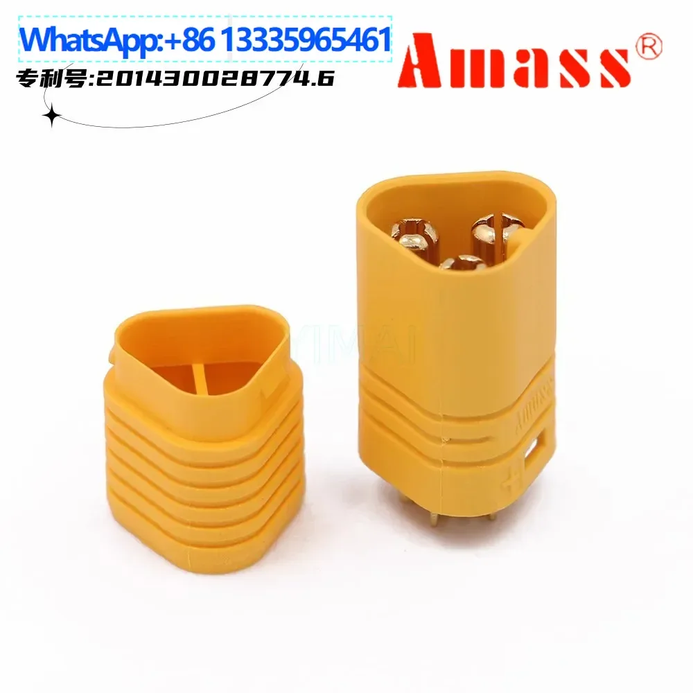 

10Pcs ams hot-selling MT60 motor electric call gold-plated XT60 upgraded version three-hole plug AMASS model accessories