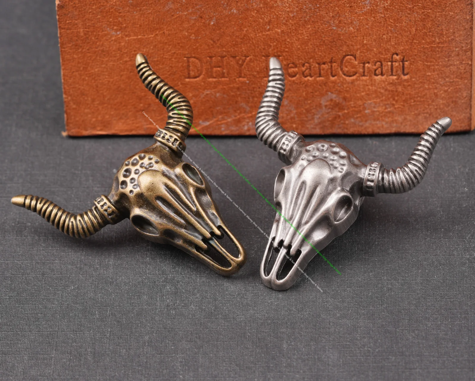 10x50*43mm Punk Biker Antik Silber Western Bull Head Longhorn Leder Craft Gürtel Zubehör Sattel Concho Knopf Schraube zurück – Detail 13