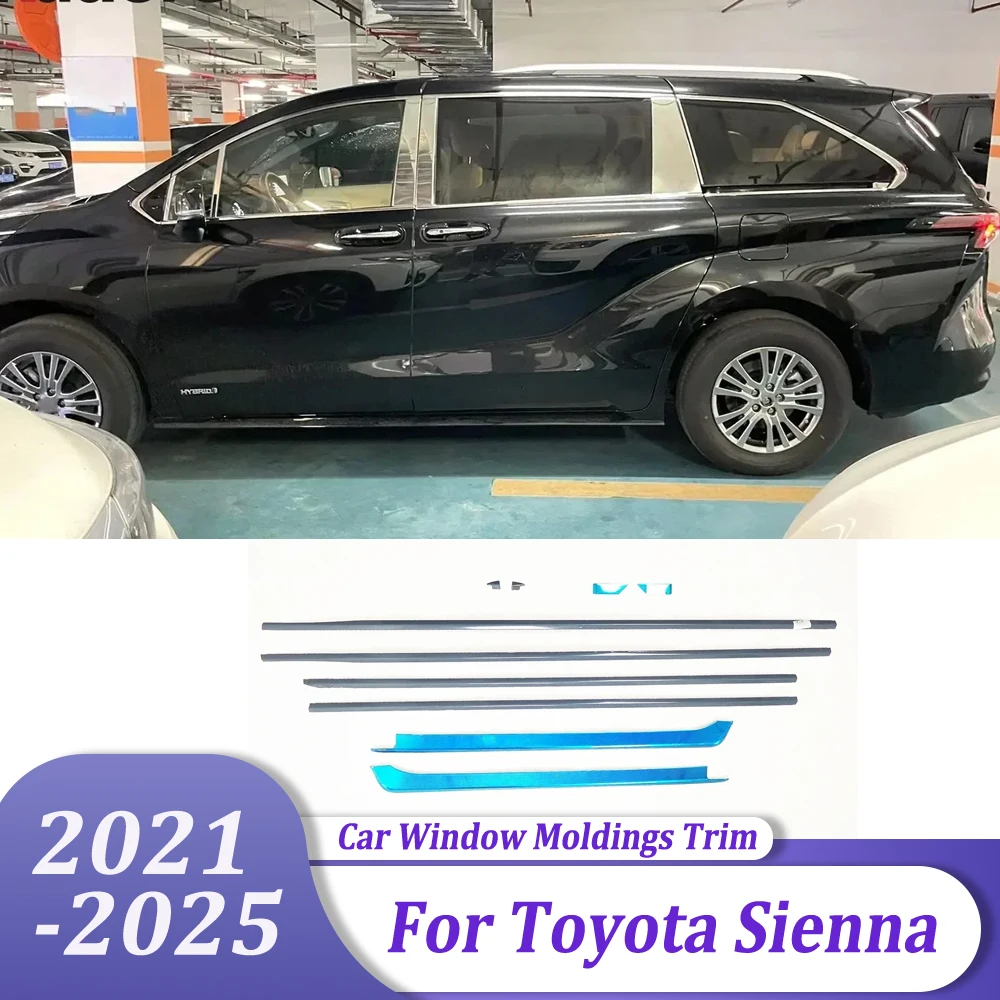 

Side Door Window Bottom Strips Molding Trims Car Exterior Accessories For Toyota Sienna 2021 2022 2023 2024 2025
