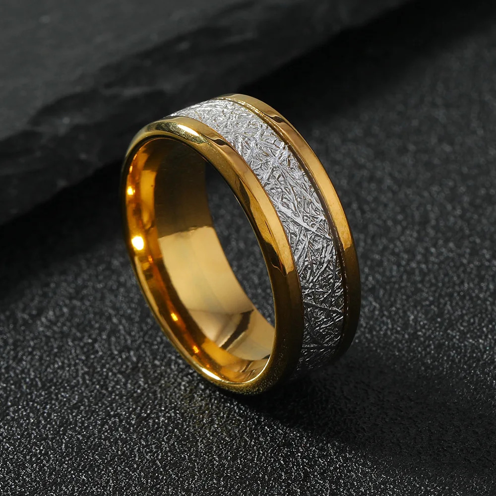 European and American personalized stainless steel jewelry rime pattern ring men's fashion ring image 3