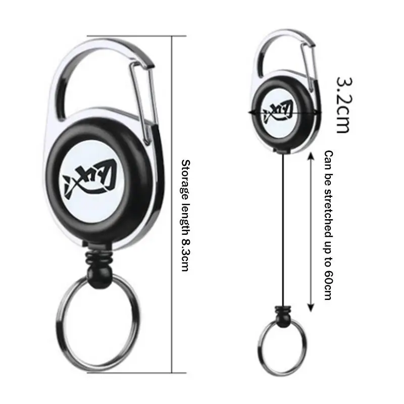 Retractable Keychain Badge Scroll ID Badge Holder Card Holder Backpack Lanyard Hiking Buckle Key Ring Retractable Tool