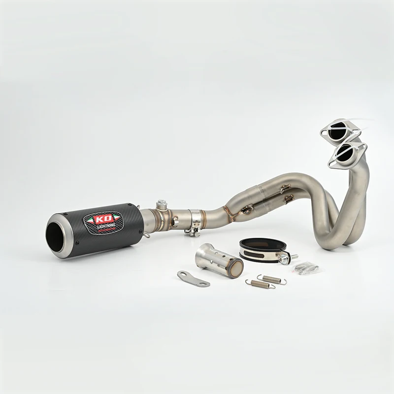 Slip On For Kawasaki Z650 Ninja 650 Versys 650 2017-2023 ER6N ER6F Exhaust System Header Link Pipe 51mm Muffler Carbon Fiber Tip