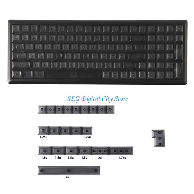 

U75B DSA Highly Frosted Keycap Translucent Wordless 122-Key Keycaps Full Set Personalizing Transparent Keycap