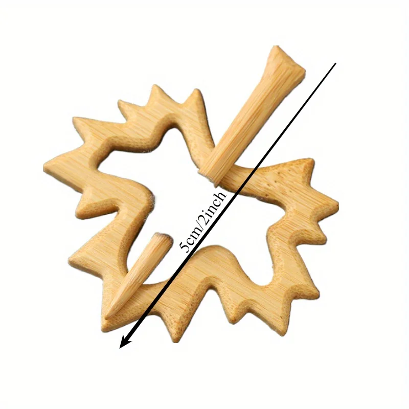 1Pc Cute Items Wooden Brooch -Fixed Cape Cardigan, Sweater Styling Pin, Wood Scarf Buckle Accessories Gifts