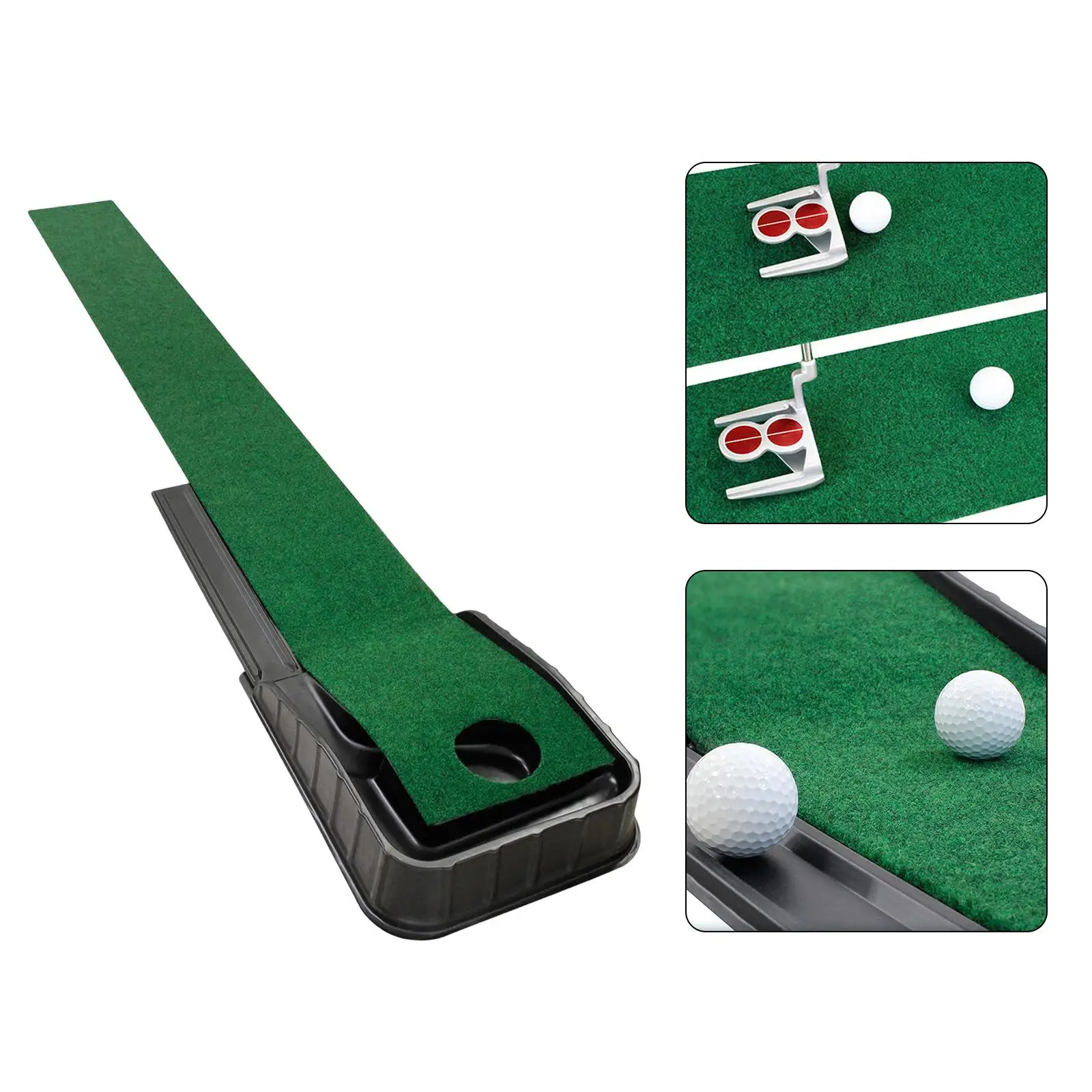 

Golf Putting Mat with Ball Return Training Aid for Indoor Outdoor Backyard Golf Gift