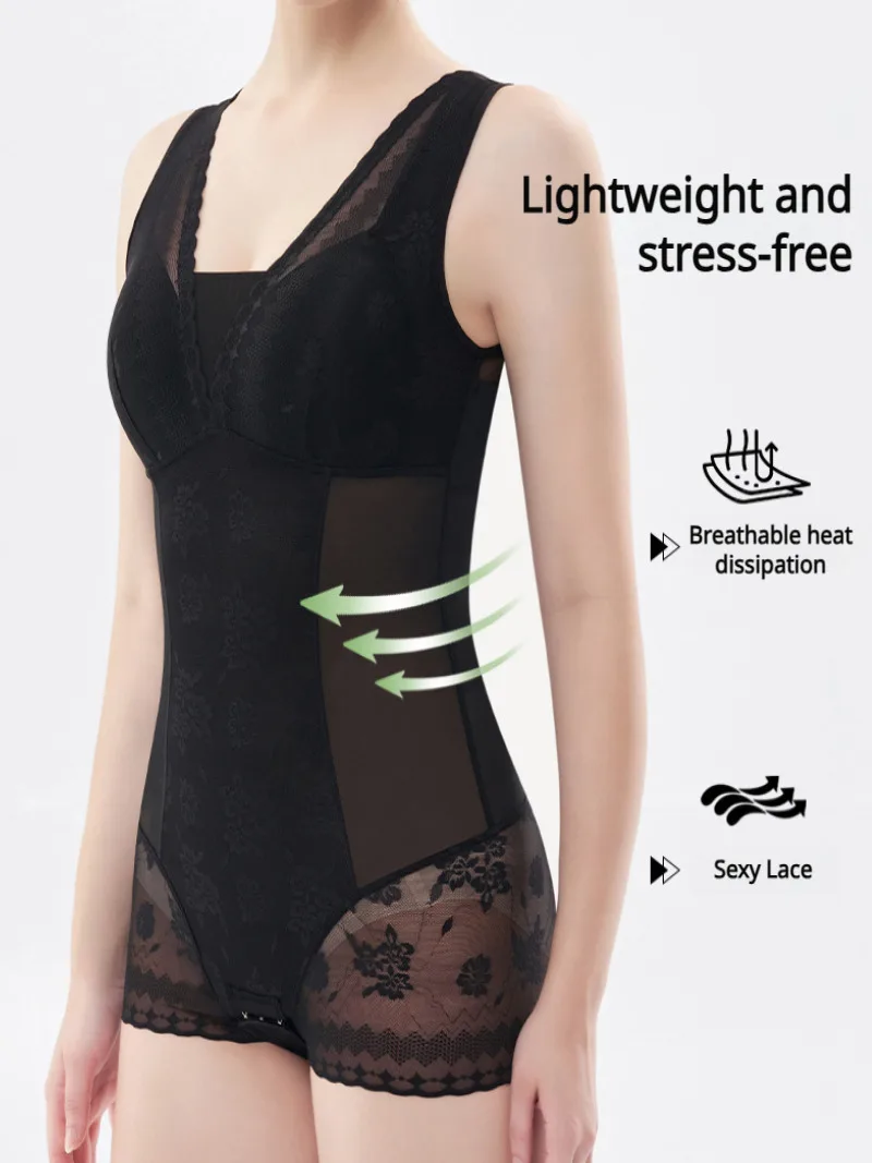 مشد جسم نسائي قطعة واحدة مع حمالة صدر ، ملابس داخلية غير ملحومة ، بدلات جسم رفيعة جيدة التهوية ، شد الخصر ، تحكم في البطن ، صديقة للجلد #2