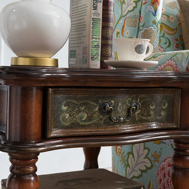 American furniture hand-painted corner few sides Mediterranean square few with drawers Vase ornament table Sofa side cabinet