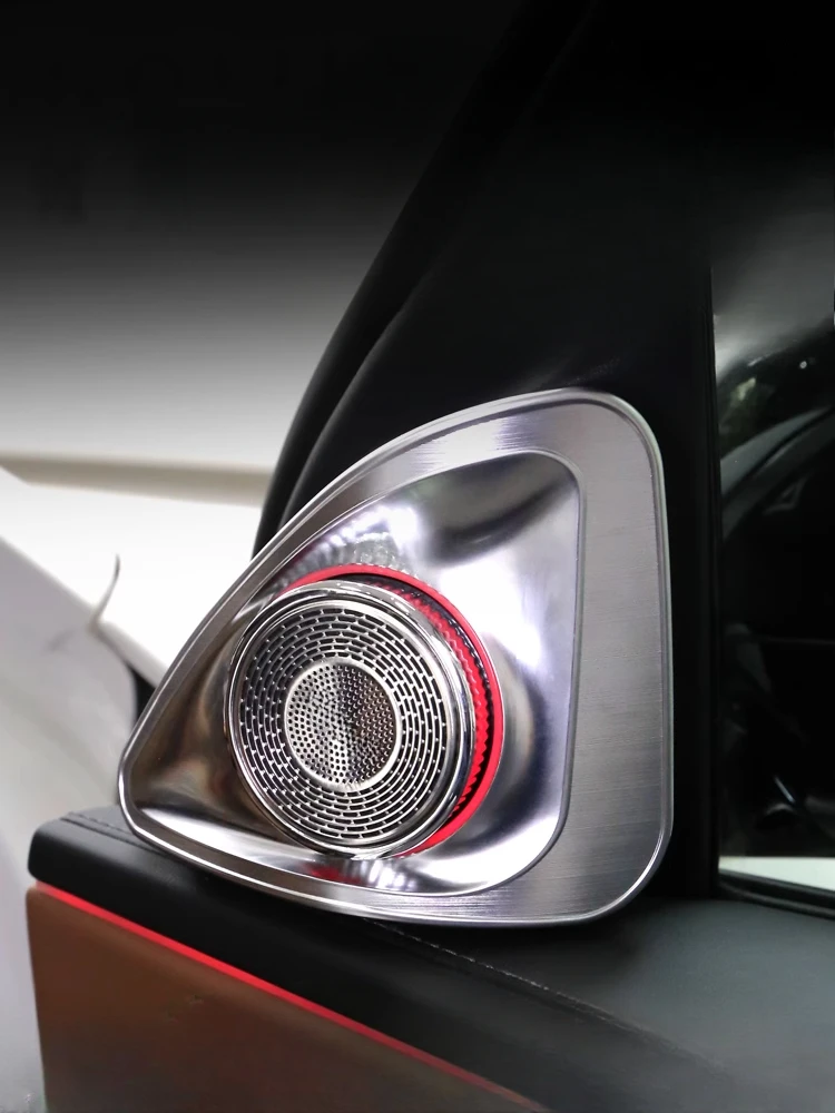 

For Mercedes Benz E Class 2024 2025 E260 E300 A Pillar 4D Rotating Tweeter Rear Door Rotation Led Luminous Speaker Cover