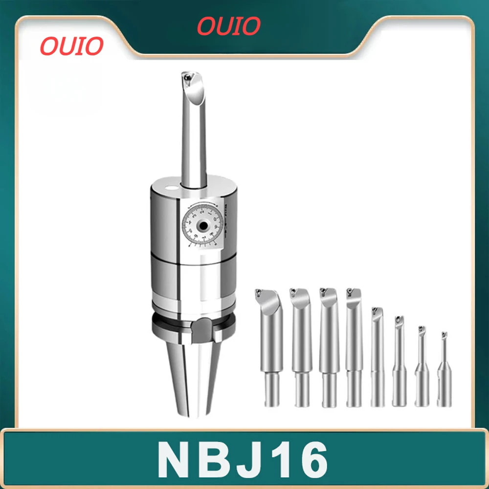 

OUIO NBJ16 Fine Boring Head BT30 BT40 NT30 NT40 MT4 MT5 MT6 SK30 SK40 CAT40 R8 C20 CAT40 BT50 NT50 Tool Holder + 8pcs Tool