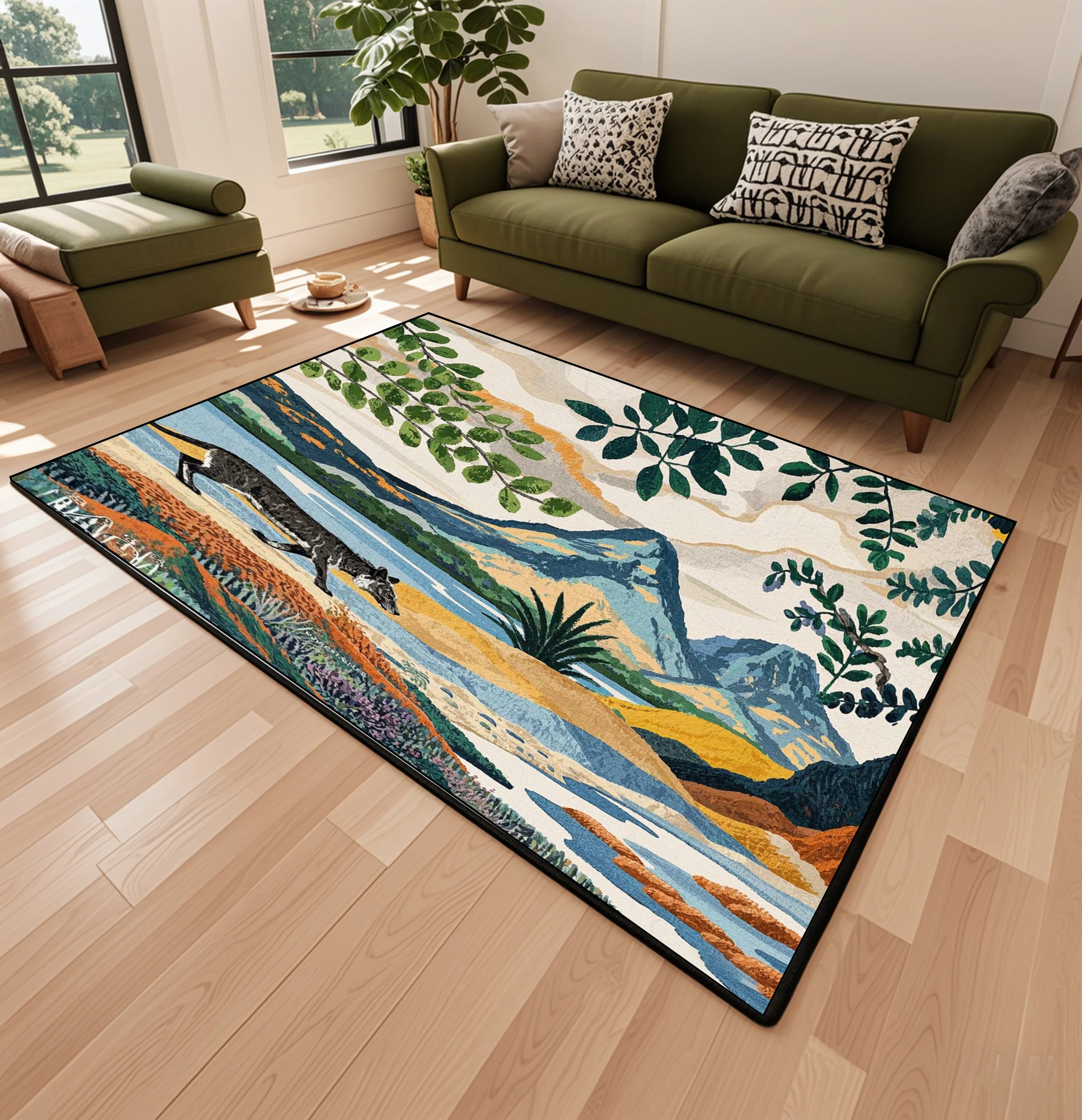 Natural Elements Style Non-slip multifunctional rug Living room Bedroom entrance rug Family kitchen Hallway décor