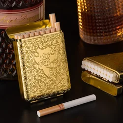 New Luxury Smoking Storage Case Vintage Engraved Tobacco Box Zinc Alloy Pocket Cigarette Holder Gift for Men Smoking Accessories