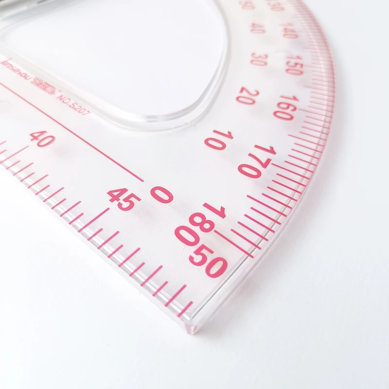 50cm Transparent Protractor with Handle Large Plastic Ruler Math Physics Teacher Drafting Supplies Transportador De Angulos