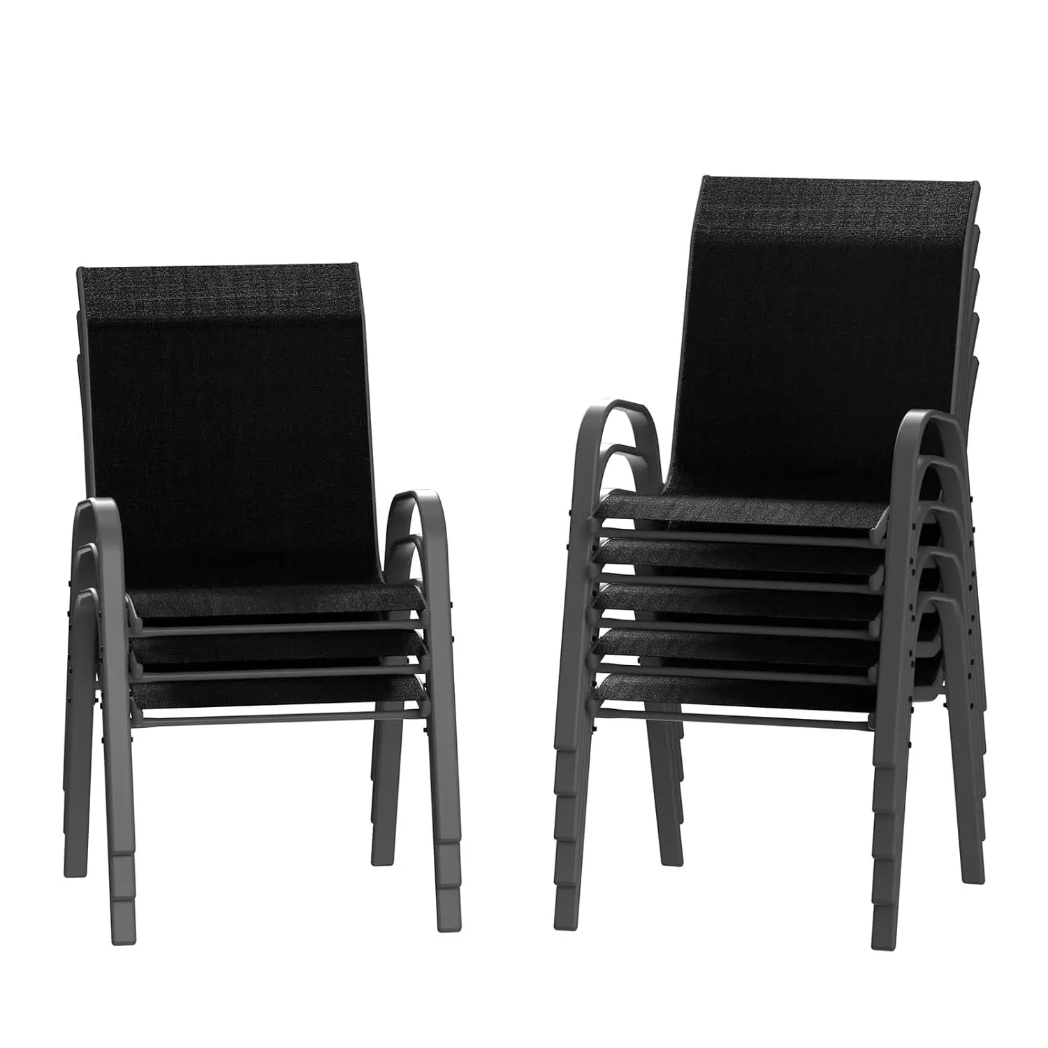 Outdoor Stackable Dining Chairs Set of 8, All Weather Breathable Garden Patio Furniture for Backyard Deck, Customized