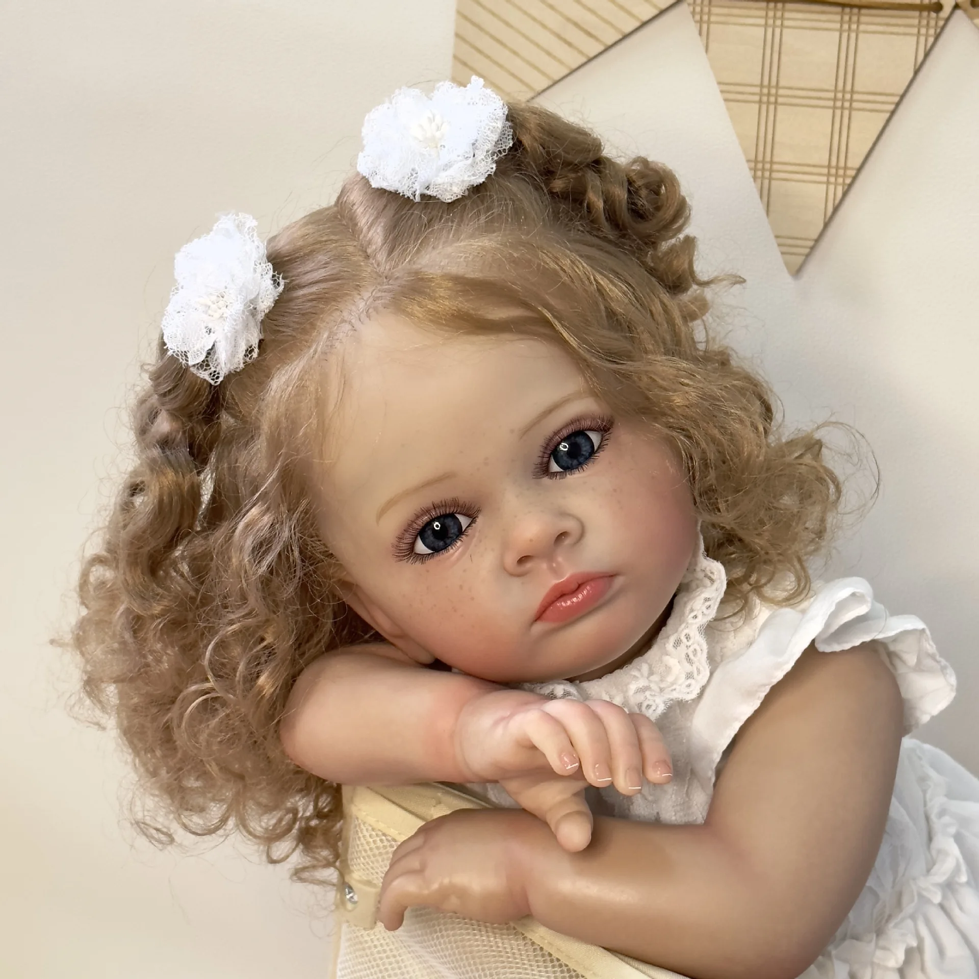 Finished Doll Bebe Reborn 60CM Soft Cloth Body Silicone Baby Reborn Doll Tutti Girl Toddler Painting 3D Skin Visible Veins