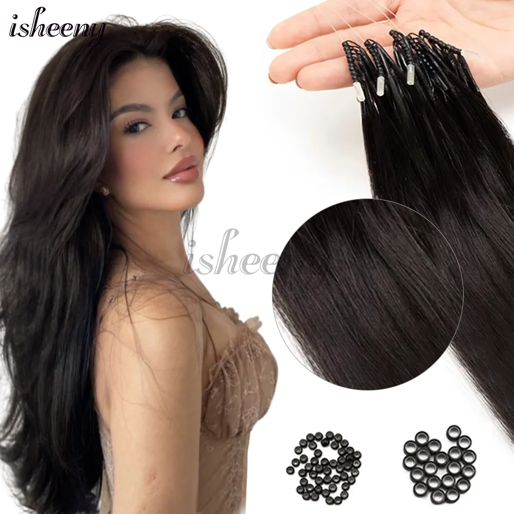 

Isheeny 8D человеческие волосы для наращивания блондинка 12 "16" 20 "нано-кольцевые звенья для наращивания волос Remy Human Microlink бусины волосы 30 г