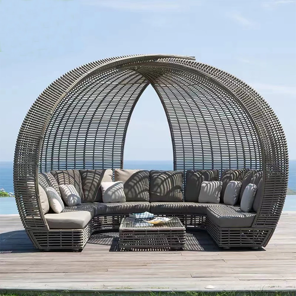 Outdoor Modern Sofa Bed for Garden Hotel & Terrace Use-Simple Design Pre-packed image 6