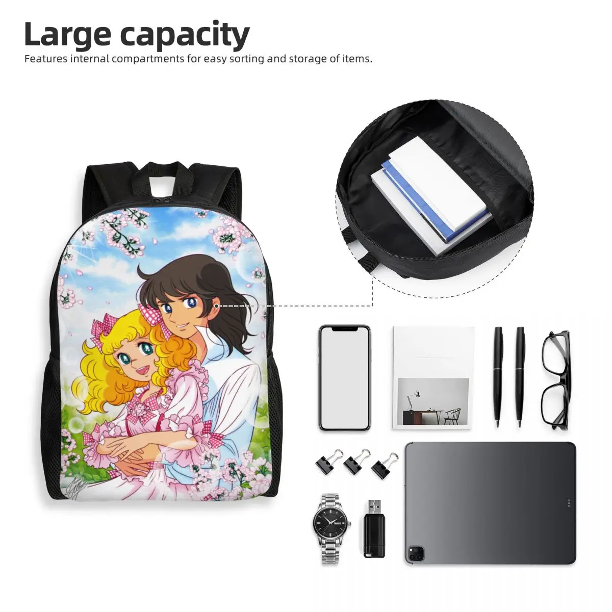 Snoep Snoep Rugzakken Voor Vrouwen Mannen Waterdicht College School Anime Manga Cartoon Meisje Tas Print Boekentas