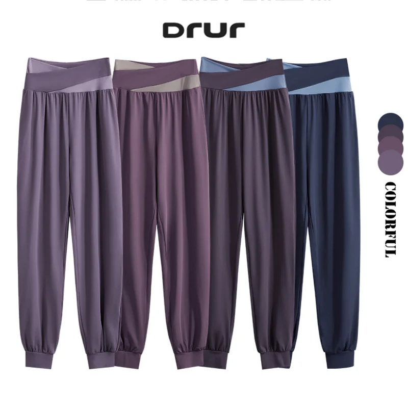 

Женские свободные брюки для бега DRUR, легкие спортивные брюки с эластичной резинкой на талии, быстросохнущие зауженные спортивные штаны для бега для занятий спортом