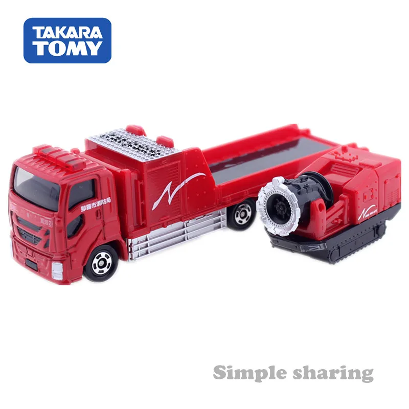 Takara Tomy Long Type Tomica Nr. 128 Naha City Fire Bureau Hyper Mist Gebläse Auto 1/90 Legierung Kraftfahrzeug Druckguss Metall Modell