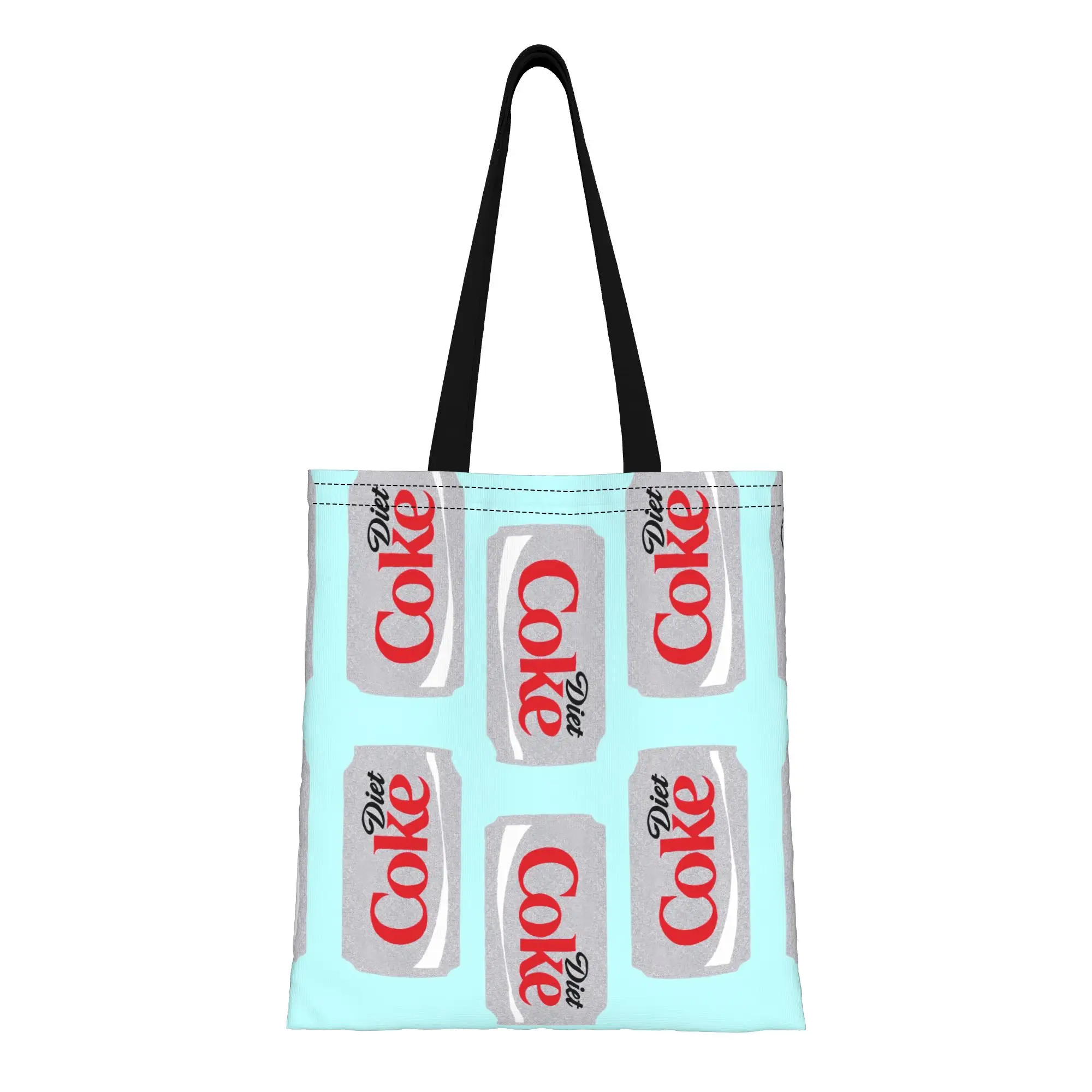 

Сумка-шоппер из холщовой ткани с узором в виде банки Diet Coke Silver Glitter, идеально подходит для покупок, путешествий, активного отдыха, прочная сумка через плечо
