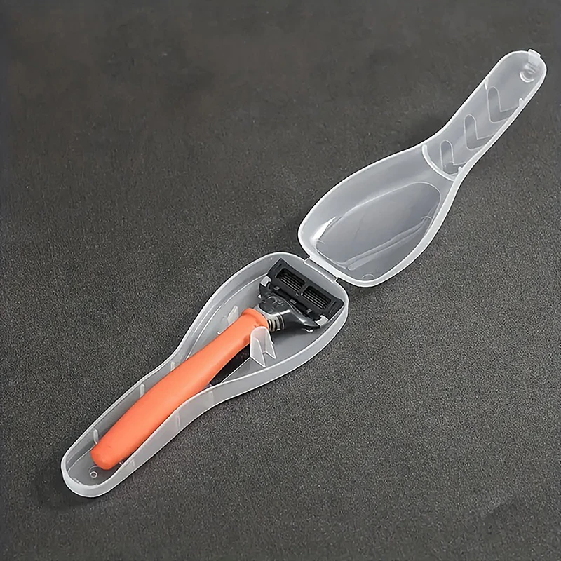 Maquinilla de afeitar portátil para hombre, organizador de viaje, transparente, impermeable, a prueba de polvo, caja de almacenamiento de plástico, 1 piezas
