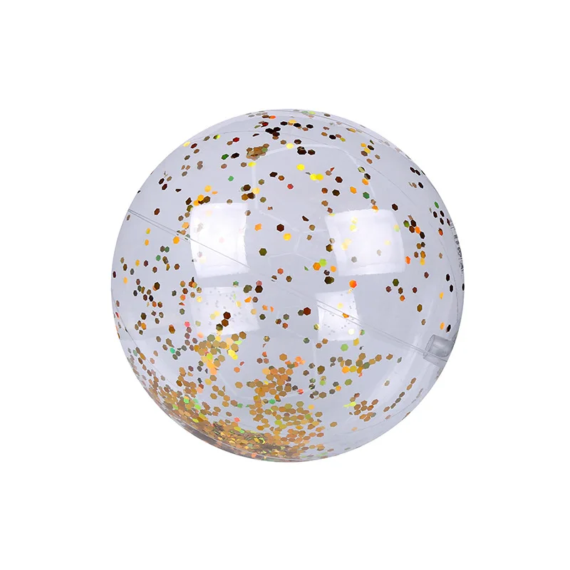 Jouets gonflables Ballon de plage pour enfants Paillettes PVC Sphère hexapétale Parent Enfants Jeux de fête interactifs Jouets d'amusement aquatique Balles étanches Scellées Décompression de plage Couleur Balle de jeu