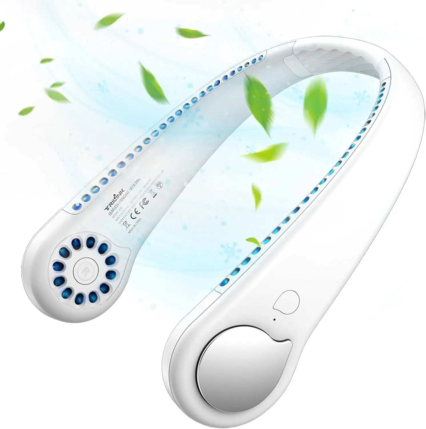 

Безлопастной шейный вентилятор с 360° ° Портативный небольшой USB-вентилятор с воздушным потоком громкой связи — перезаряжаемый персональный мини-вентилятор охлаждения