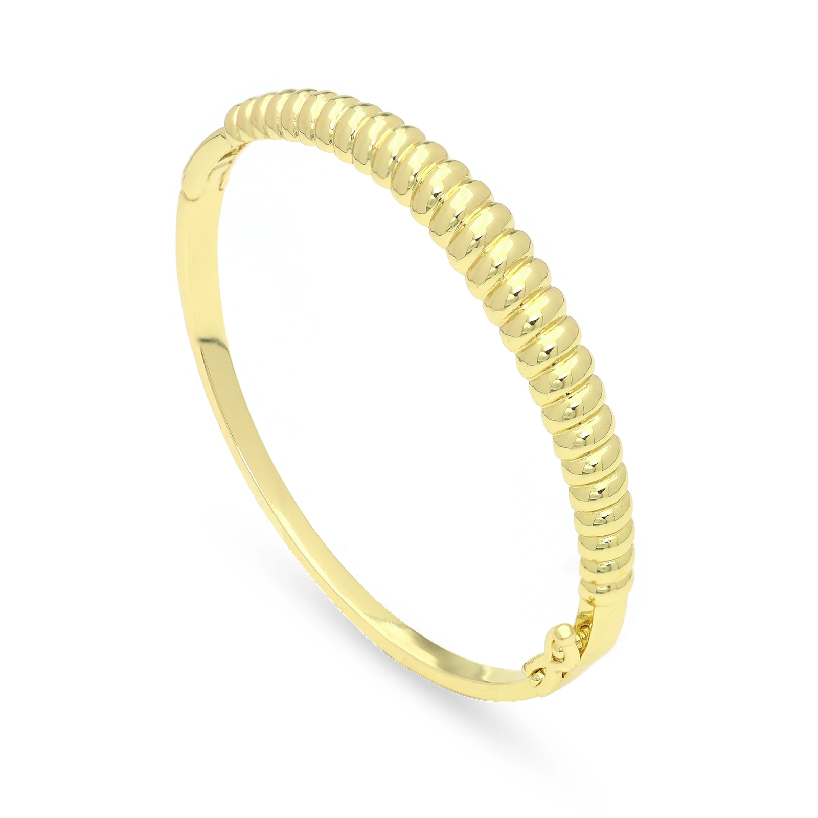 

Unique Design Waterdrop Shaped Beads Brass Bracelet Women's Glossy 18K Gold Plated Smooth Waterproof Jewelry
