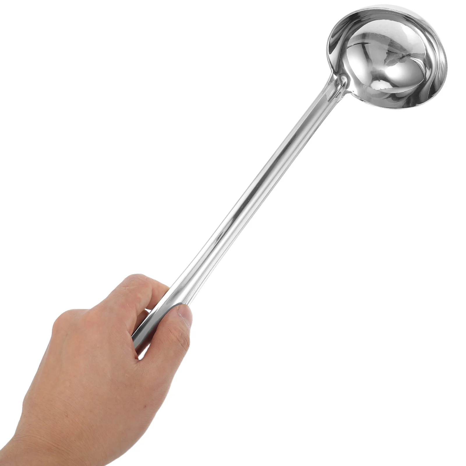 

Stainless Steel Soup Ladle Heavy Duty Long Handle Serving Ladle Hook Kitchen Cooking Stirring Portioning Utensil
