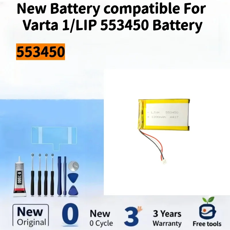 New Battery Compatible For Varta 1/LIP 553450 Remote Polymer Rechargeable Accumulator Pack Replacement 3 lines + Free Tools