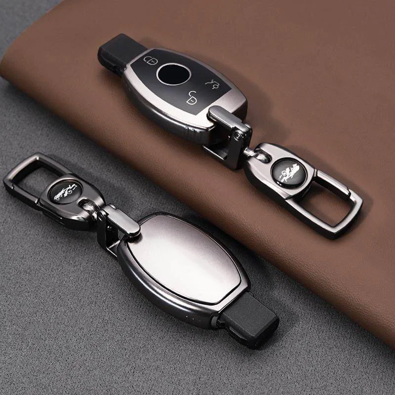 Metallisch graue TPU-Schlüsselhülle für Mercedes Benz A B C E Klasse GLS GLA GLK GLC CLS CLA AMG W204 W205 W212 W463 W176 Autoschlüsselhülle