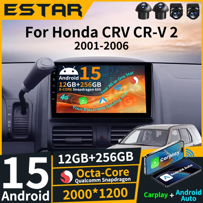 

Android 15 For Honda CR-V CRV 2 2001 - 2006 Car Radio GPS Multimedia Player Navi Head Unit Wireless Carplay Stereo BT Video QLED