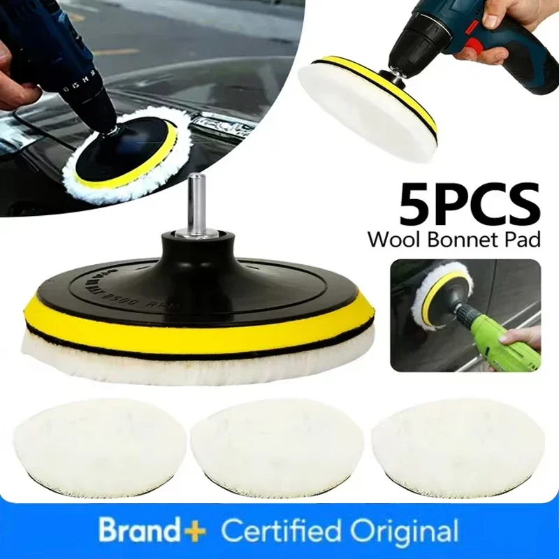 

5 шт. 3/4/5/6/7 дюймов полировальный комплект, полировальная подушечка для автомобиля, губка для вощения, шерстяное колесо, автокраска, полировальные подушечки, автомобильный гаджет