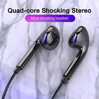 3.5mm Wired Headphones In Ear Headset Wired Game Earphones with Microphone Bass Stereo Earbuds Sports In-line Control For Phones