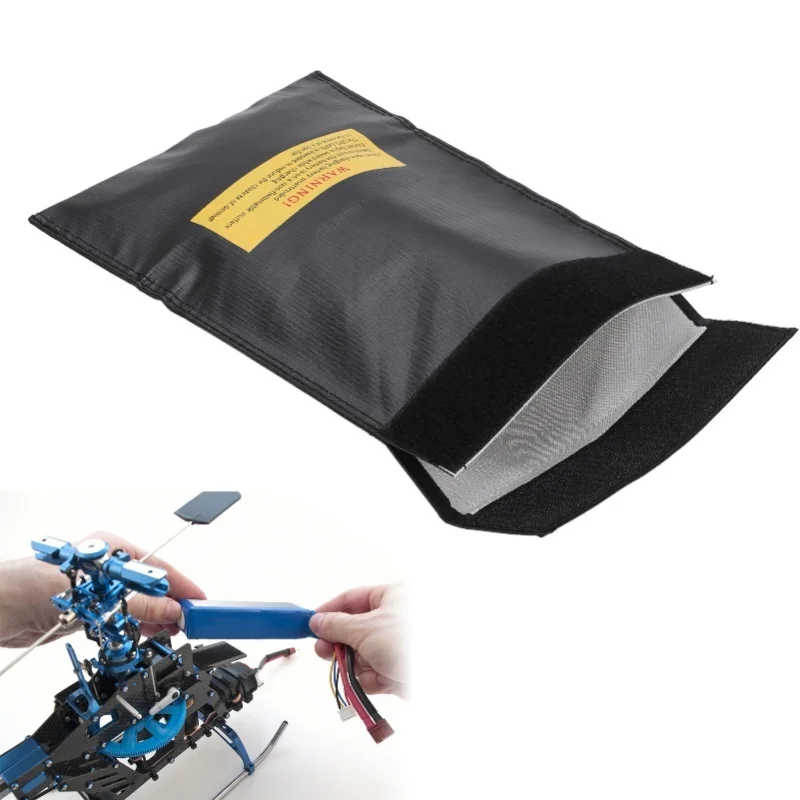 

Lipo Battery Explosion Proof Bag Fireproof Lithium Battery Safe Guard Bag For Safe Charging And StorageBlack