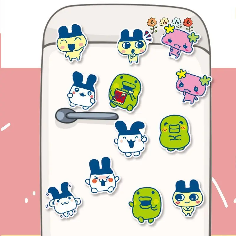 New Bandai Tamagotchi Mametchi magnetic refrigerator magnets creative soft magnetic traceless waterproof decorative stickers - view 3