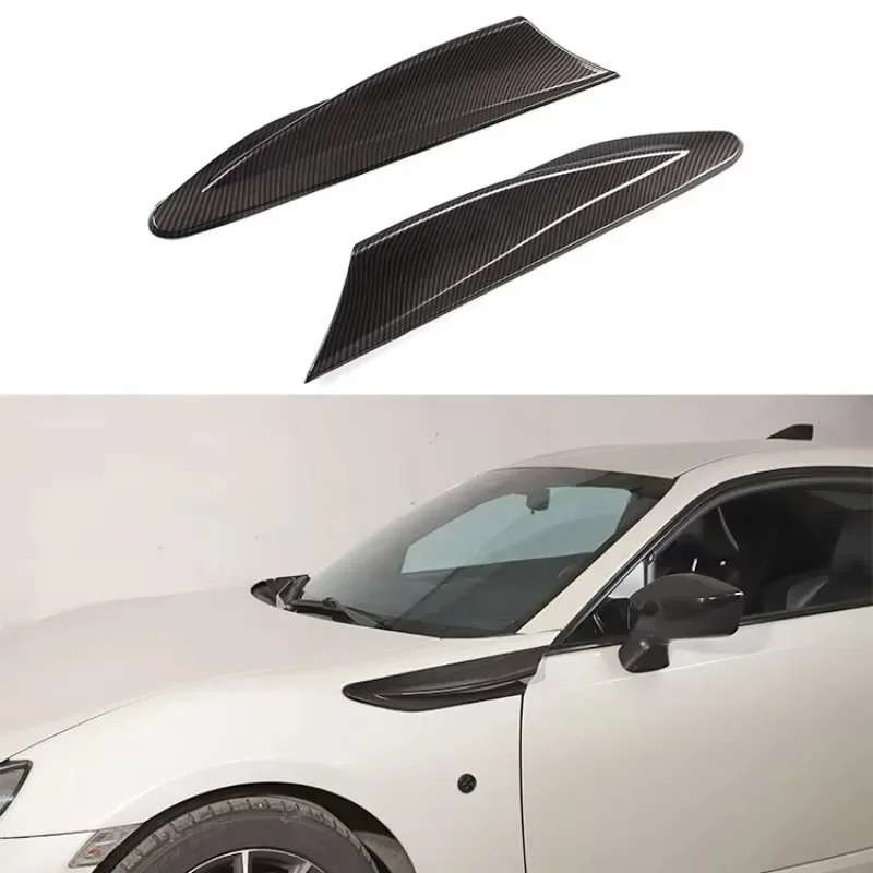 Poq A Set para Subaru BRZ 86 GT86 salida de aire lateral de coche guardabarros cubierta embellecedora de ventilación ABS textura de fibra de carbono accesorios exteriores