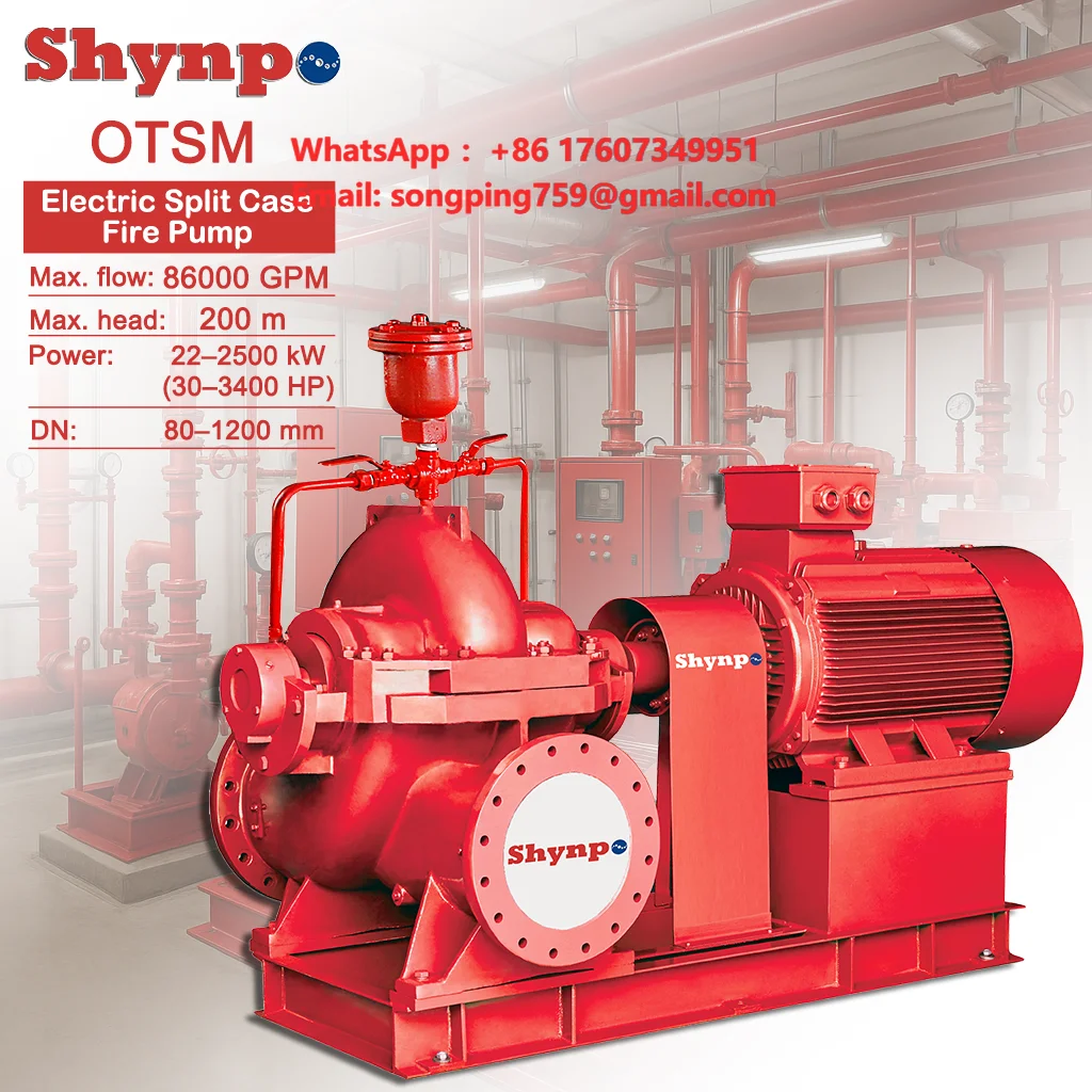 SHYNPO Single Stage Disel Water Pump Iron/Circulating Pumps for Marine Fire Fighting System Split Case Design