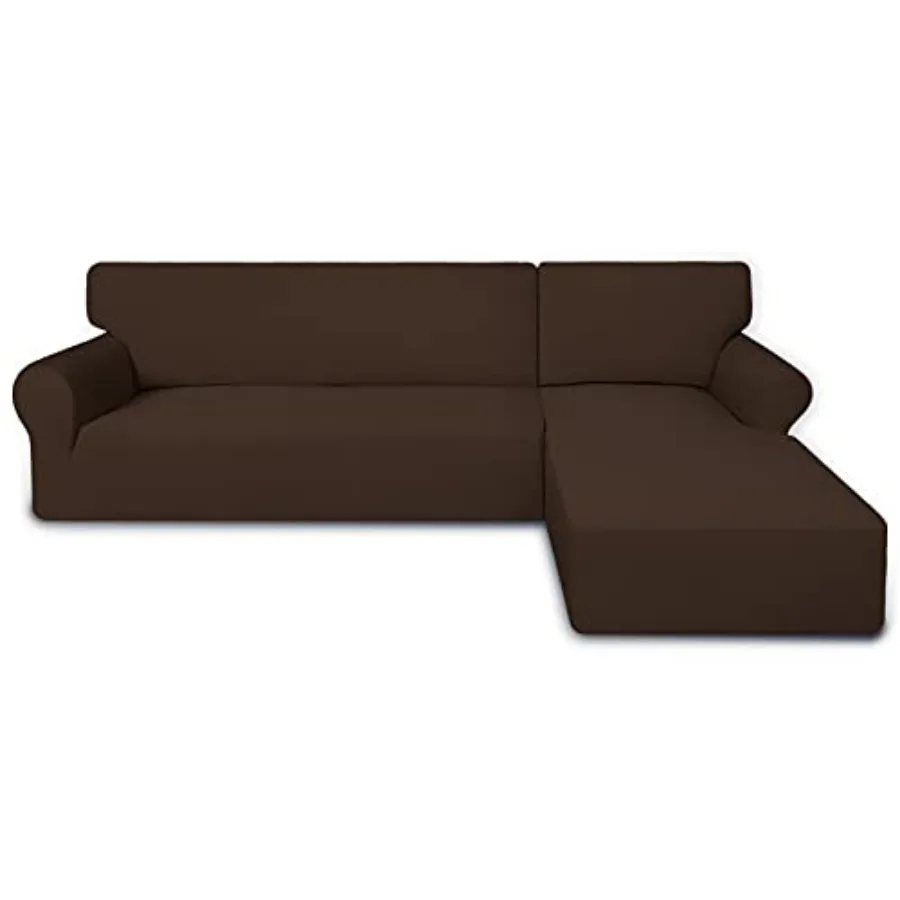 

Super Stretch Sectional Couch Covers - 2 pcs Spandex Non Slip Sofa Covers with Elastic Bottom for L Shape Sectional Sofa Couch