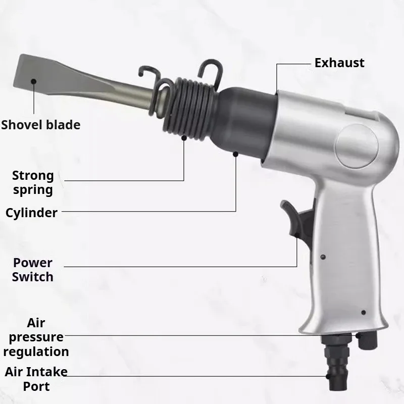 Pneumatic Air Shovel Industrial Grade Handle Air Chisel Impact Hammer Drill Rust Removal Tool Multi-functional Powerful Tools