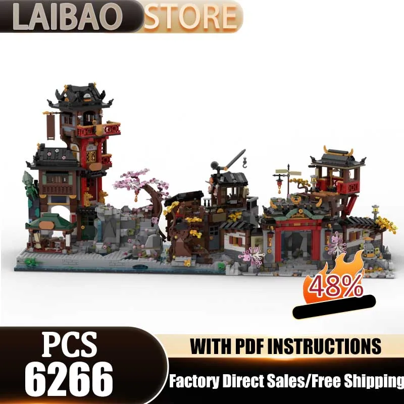 

Модель городского здания, конструктор MOC, модель старого города, технологические кирпичи, DIY, рождественский набор для сборки, игрушки-уличные пейзажи, подарки