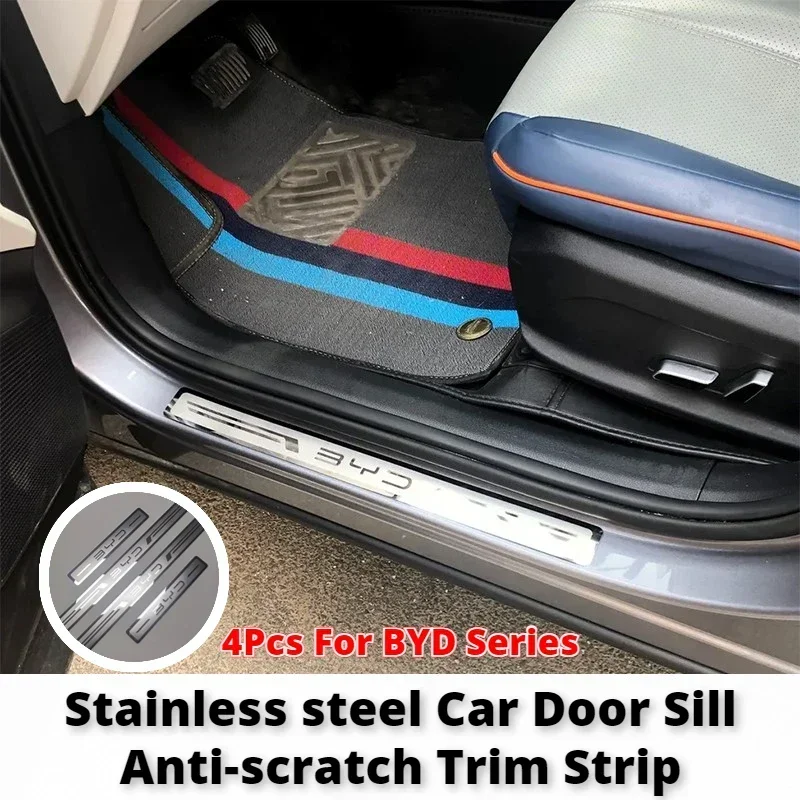 BYD Seal U Dolphin Surf Dolphin Mini Sealion 5 6 7 ATTO 3 ATTO 2 Seal Shark 6 Seuil de porte de voiture en métal inoxydable anti-rayures