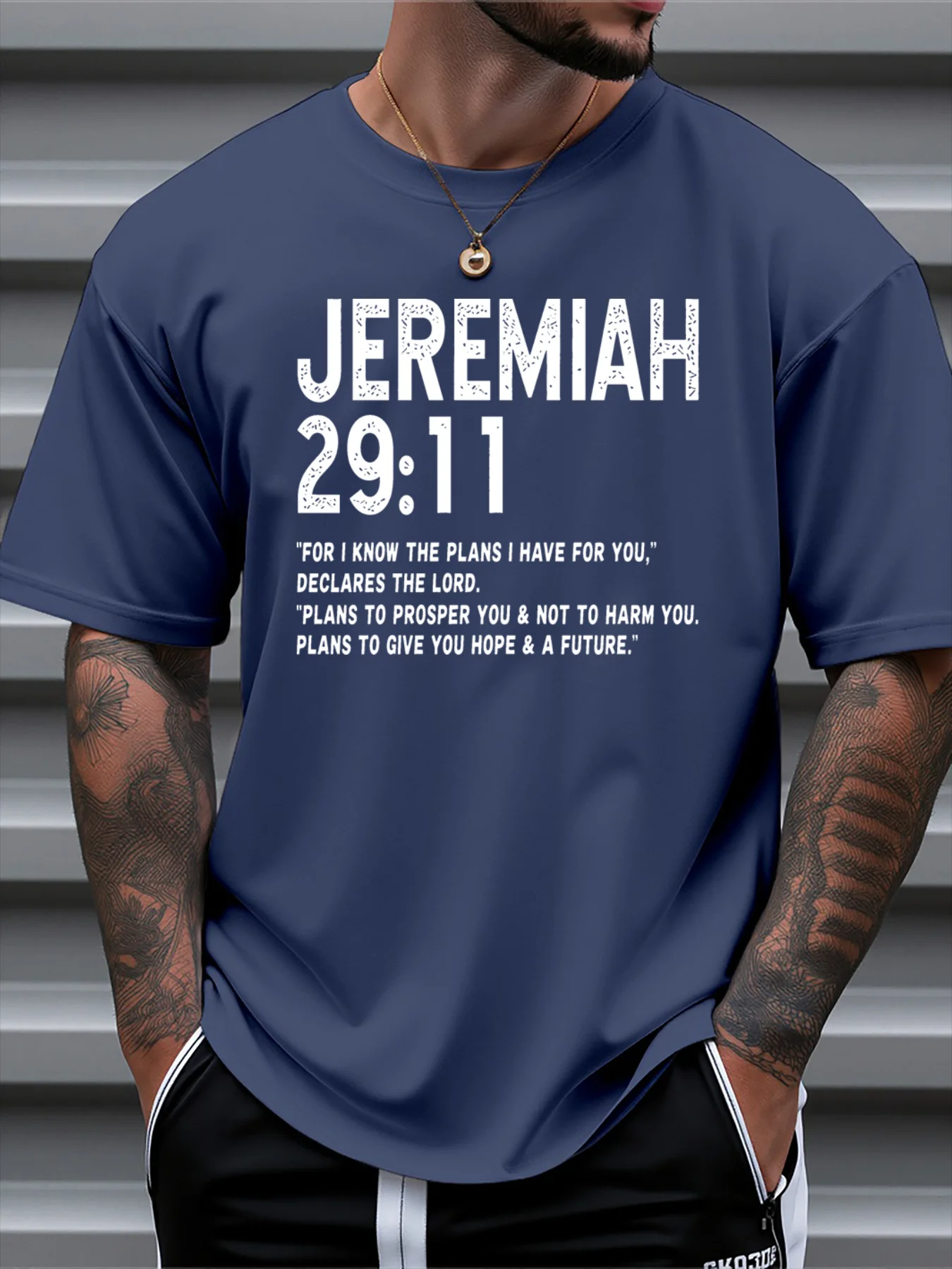 

T Shirt For Man 100% Cotton Summer Jeremiah 29: 11 Print Casual Slim Fit Round Neck Short Sleeved T-shirt Top