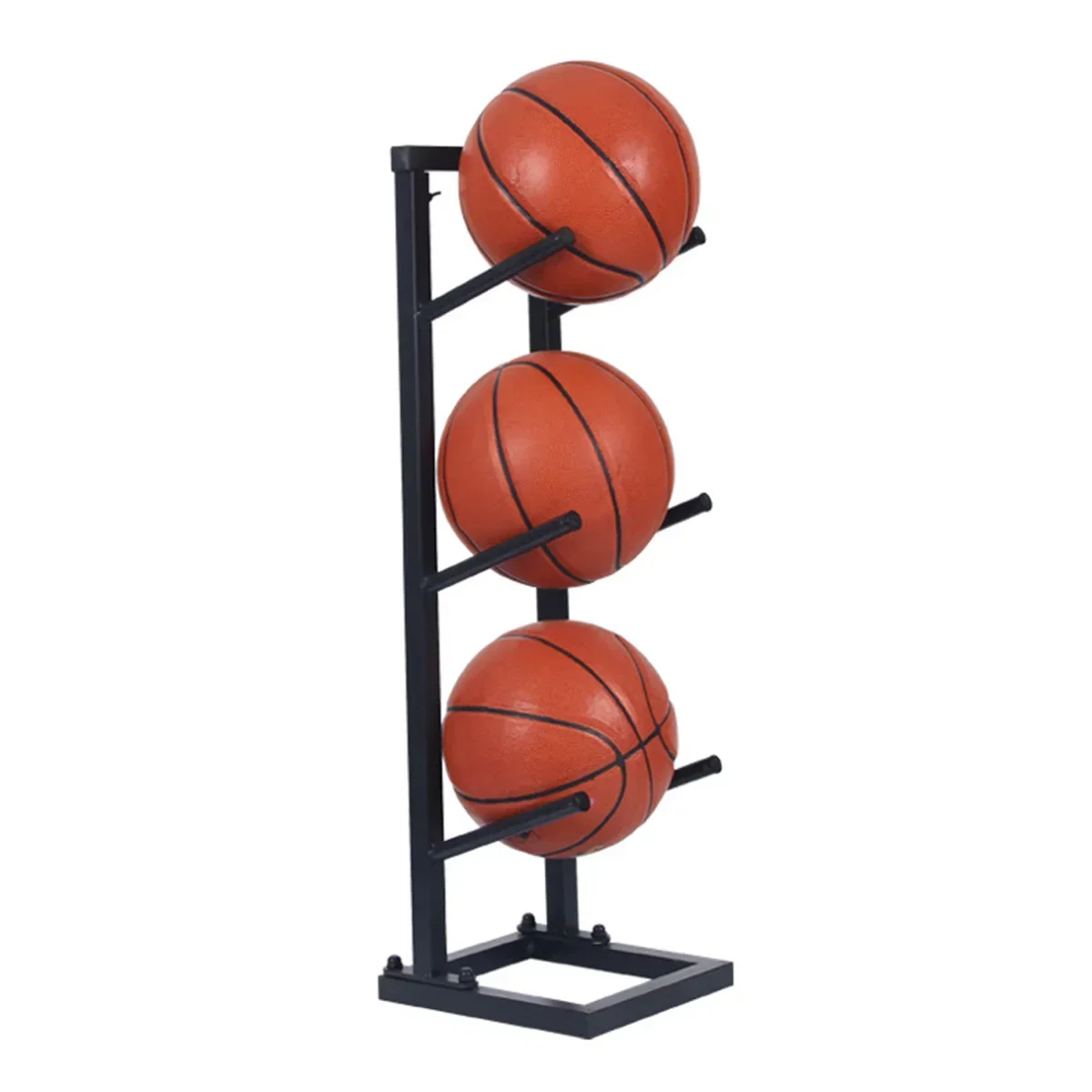 2026 Custom Multilayers Ball Storage Rack Vertical Basketball Holder Garage Standing Ball Rack for Soccer Rugby Volleyball