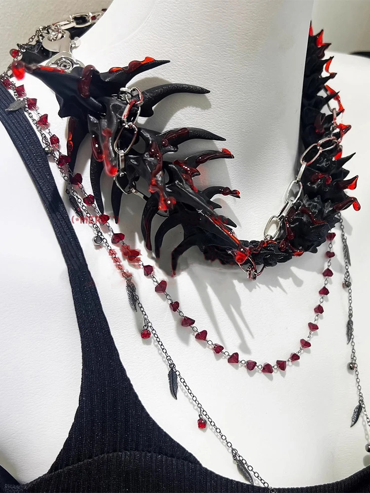 ZHUHE Spine Beaded Aist Chain, A New Gothic Style Jewelry Accessory For Men And Women, Is A Party Gift
