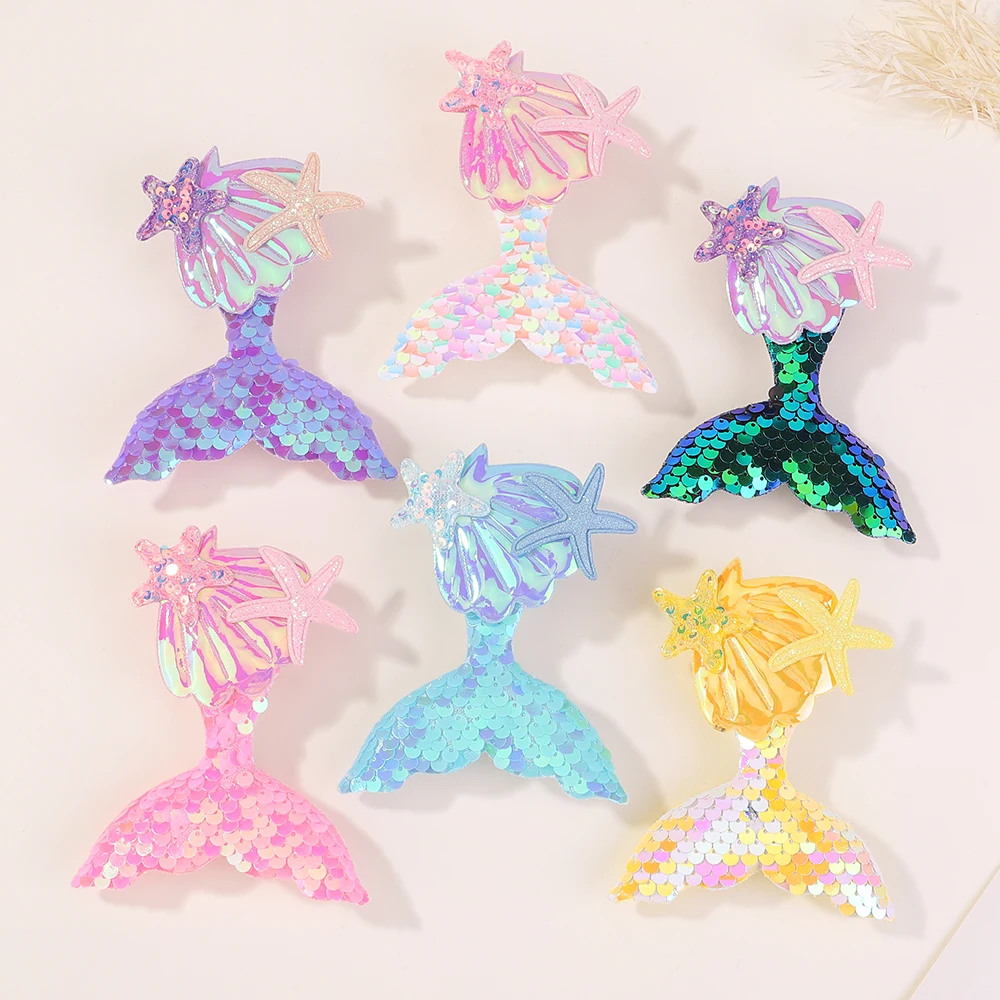 

1pcs Cute Children's Hair Clip Headwear New Mermaid Sequins Clips Hair Accessories Summer Girl Clip Baby Kids Hair Accessories
