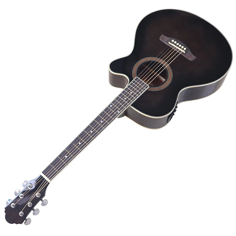 

In Stock 40 Inch Cutway Design Acoustic Electric Guitar 6 String High Glossy Folk Guitarra Good Handicraft