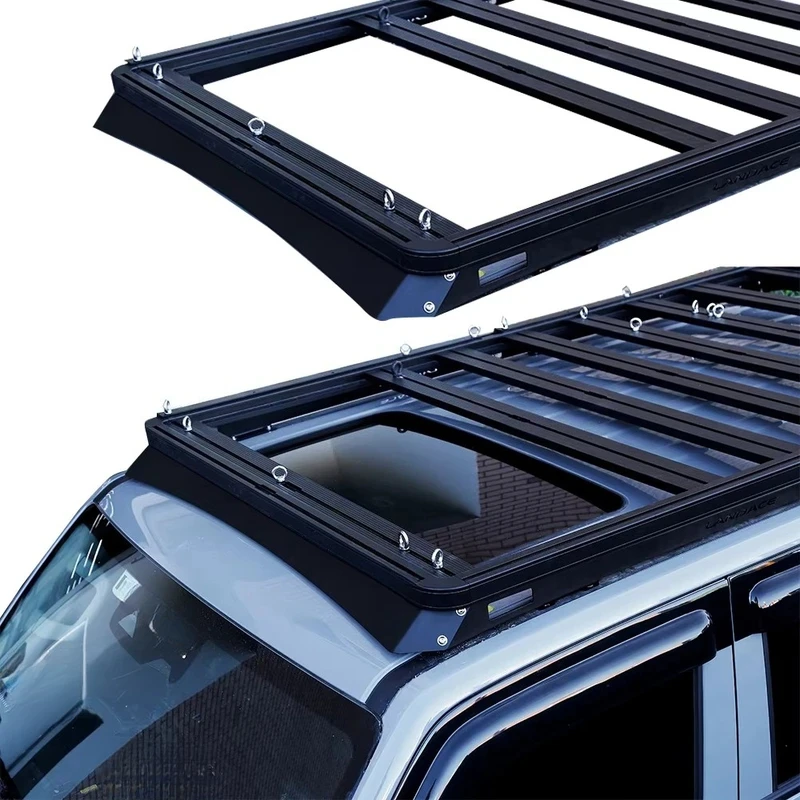 Landace High Quality Durable Black Car Roof Rack Off-Road Powder Coated Aluminum Alloy Stainless Steel 100Kg+ Easy Installation